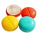 Produktbild SupplyEU Runde Pillendose Pillen Box Tablettenbox Tablettendose Vier Fächer (Blau)