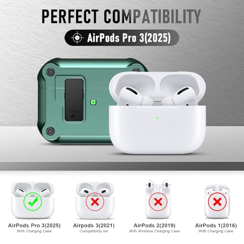 Image of Compatible with Airpods Pro 3 Case(2025),for Airpods Pro 3rd Generation Cases Cover with Keychain Cleaner Kit Soft Silicone Shockproof Cover for Women Men