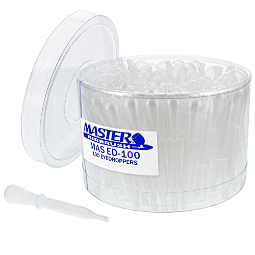 Master Airbrush® Brand 100 Pipette Eyedroppers for Liquid Transfer and Airbrush Paint