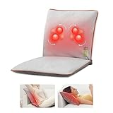 COMFIER Rechargeable Back Massage Pad for Back Pain Relief Deep Tissue, Foldable Back Massage Chair Pad with Adjustable Intensity，Shiatsu Back Massager with Heat，Gifts for Mom Dad Women Men