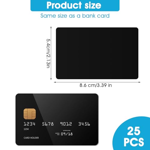 Oruola 25 Stück Metall Visitenkarten,NFC Karten für alle NFC Fähigen Smartphones und Geräte,RFID Karten,Plastikkarten für Business,Office,Büro,Geschäft,Firmengründung,Shop(schwarz)