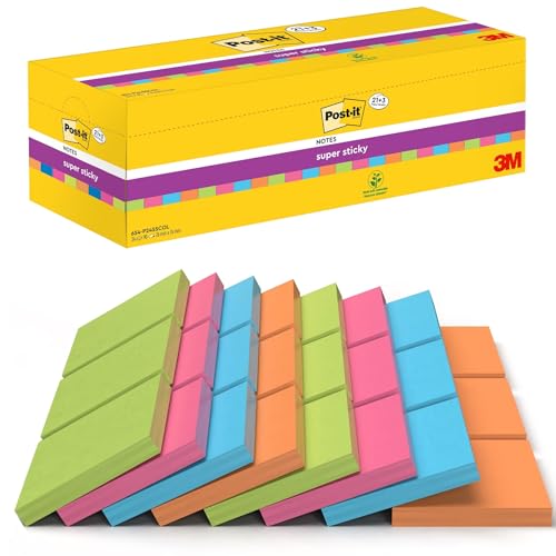 Post-it Super Sticky Notes pour organiser votre bureau avec 24 blocs de couleurs