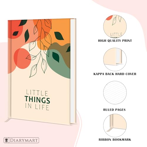 Image of Hard Bound Notebook for Girls & Women | A5 Ruled Journal | 192 Pages | 80 GSM Premium Paper | Designer Laminated Cover | Ribbon Bookmark | Notebook for School, College, Office, Journaling & Note Taking (DM4017)