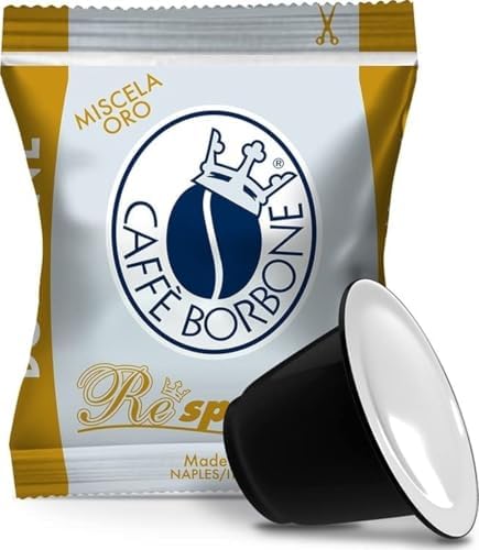 Caffè Borbone Gold Respresso Capsules – 100 Nespresso* Compatible Borbone Coffee Pods – Intensity 7.5 Espresso Pods – Coffee Pods Compatible With Nespresso* Machines for Domestic Use