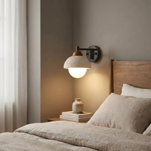 Aplique de pared de travertino amarillo con brazo articulado 7
