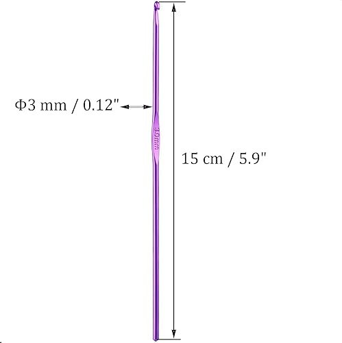Miniatura 9 de 6 agujas de tejer de aluminio de 0.197 in, tamaño de EE. UU., talla H (talla 8) para manualidades de hilo de bricolaje, bonito regalo para mujeres,