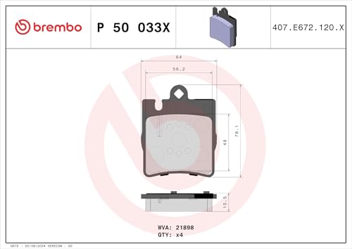 Brembo P 50 033X Brake Pad - 4