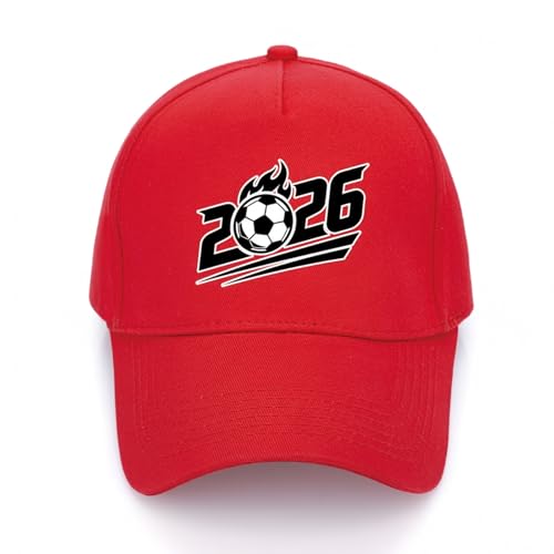 Gorra de fútbol ajustable 2026 roja unisex miniatura 1