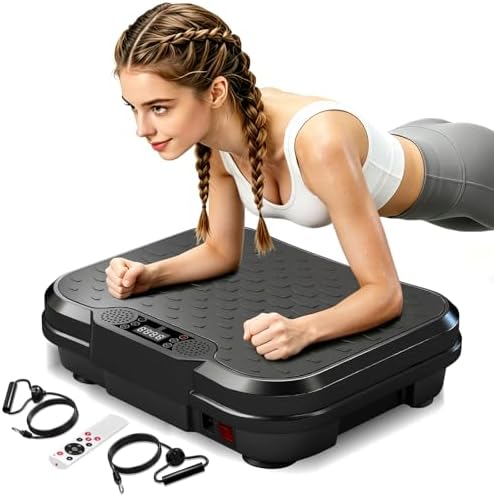 Trekora Vibration Plate Exercise Machine, Vibration Plate for Lymphatic Drainage Weight Loss, 400 Lbs Capacity Shake Platform with 250 speeds Full Body Workout Equipment for Home Women Men