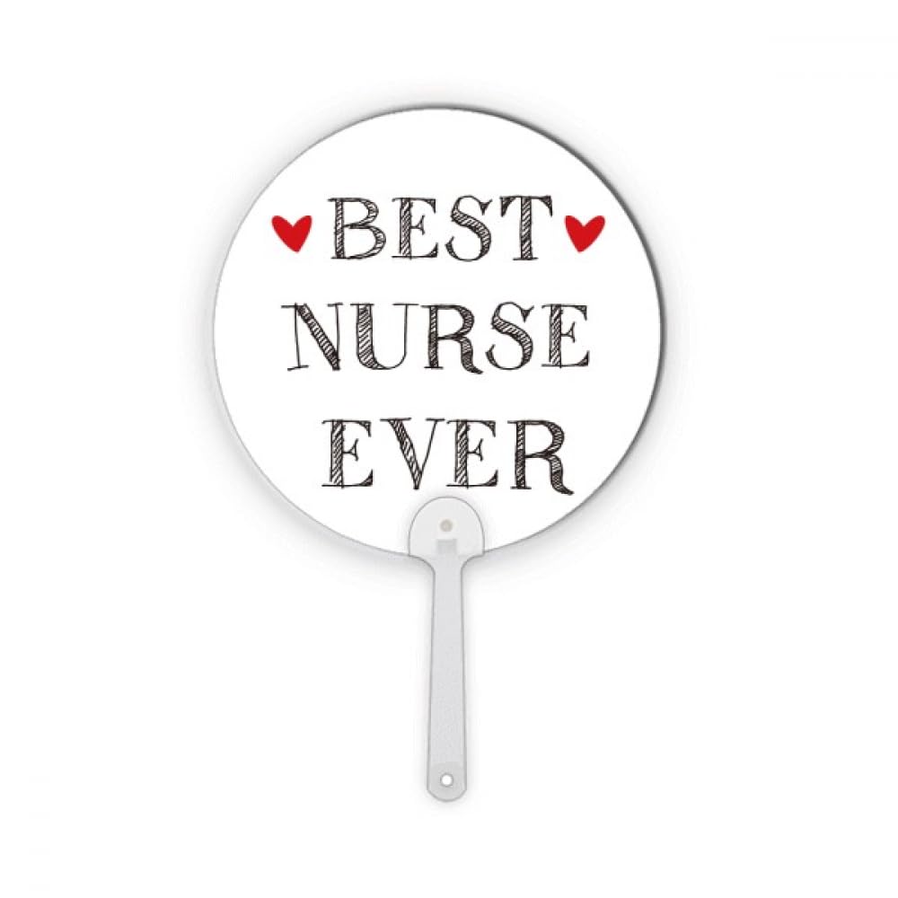 Éventail rond en plastique Best Nurse Ever blanc pour infirmière