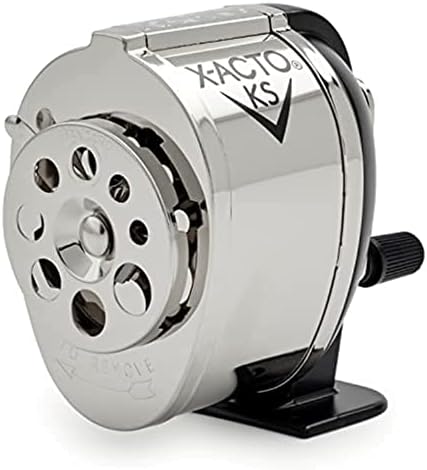 X-ACTO Ranger 1031 Wall Mount Manual Pencil Sharpener,Silver/Black, 1 Count (Pack of 1)