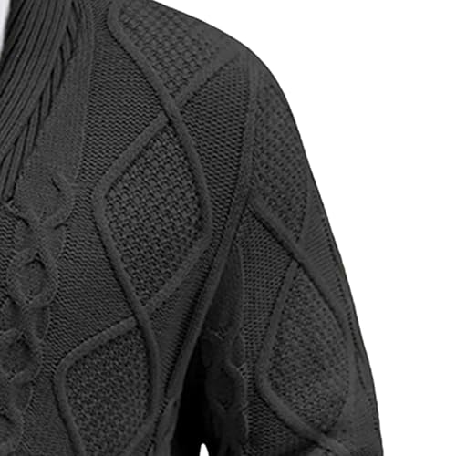 Mens Classic Texture Twisting Sweater Revers Collar Button Knit Outerwear Threaded Elastic Cuffs Hem Knitwear3