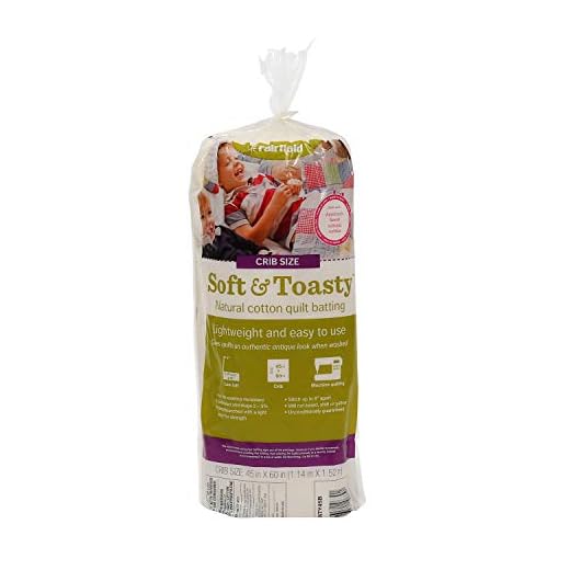 Fairfield SNTY4505 Soft and Toasty Natural 100-Percent Cotton Batting, Low Soft, 45-Inch, 5 Yard Roll