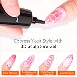 Makartt 3D Nail Gel - Nail Art Sculpting Gel Nail Glue 15g No Wipe Clear Gel Polish for Nail Designs DIY Nail Art for Drawing, Molding, Sculpture and Decoration - Image 2