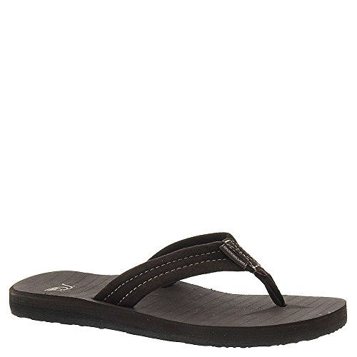 Quiksilver Unisex-Child Carver Suede Youth Flip-Flop Sandal (Toddler/Little, Demitasse Solid, 6 M US Big Kid