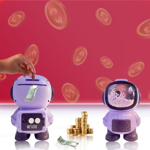 Image of Money Saving Bank with Coin Slot / /Creative Cartoon Design Money Bank / /Plastic Piggy Bank for Boys & Girls (Pack of 1) (Astronaut - Blue)