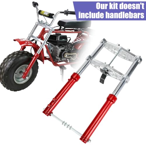 Image of Mini Bike Front Suspension Forks Kit for Coleman CT200U CT200U-EX | Compatible with BT200X Axis M200 Minibike 196cc 200cc 6.5HP Powersports Parts Accessories Shock Absorber Forks Frame Red