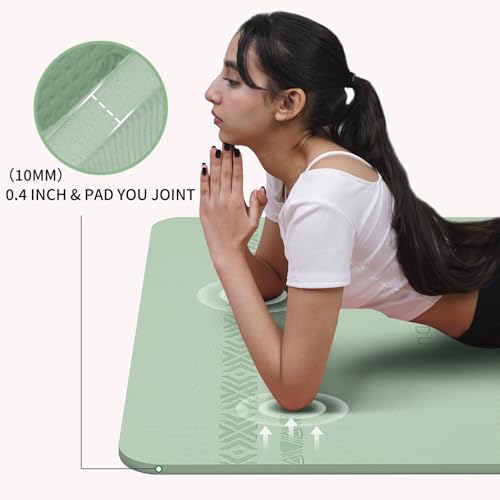Image of PAIDU Large Yoga Mat 72 inchx36 inchx10mm Non-Slip Exercise Mat for Home Gym Studio