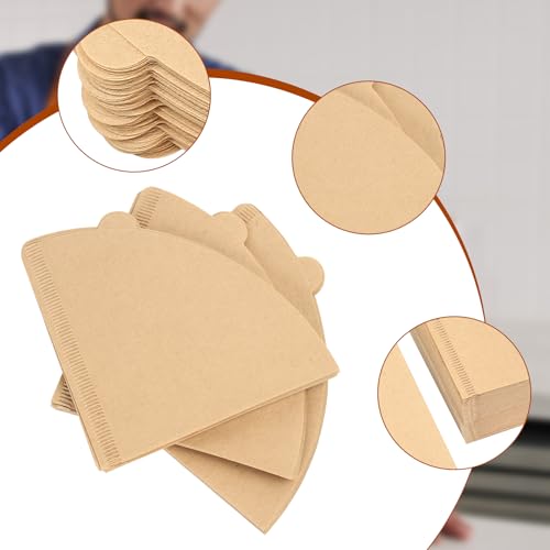 Image of Pack of 200 Paper Coffee Filters Size 2, V-shaped Coffee Filter Paper, Filter Paper Size 2, Filter 02 Coffee Paper Filter, Cone Paper Coffee Filter for Coffee Machines, Filter Cups 2-4 Cups