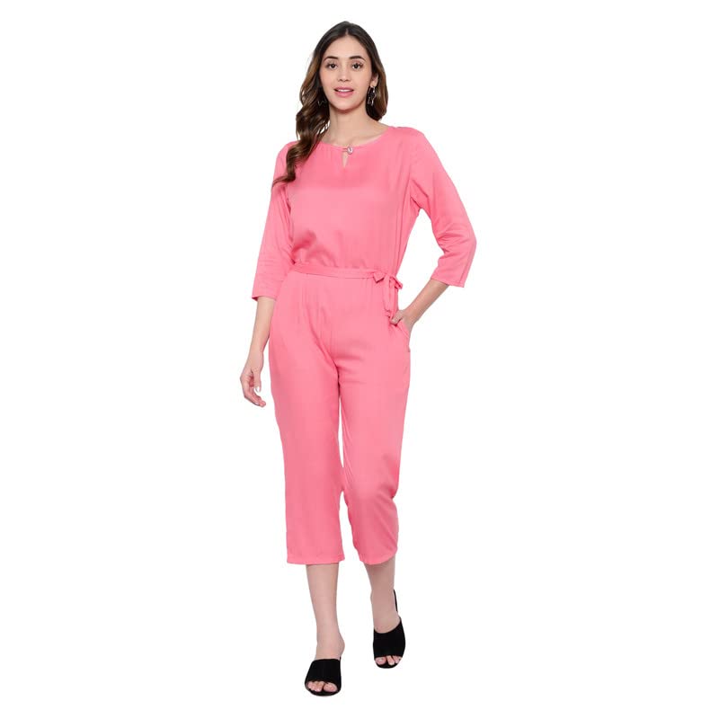 Image of Women's Knee Length Full sleeves jumpsuit (multicolor)