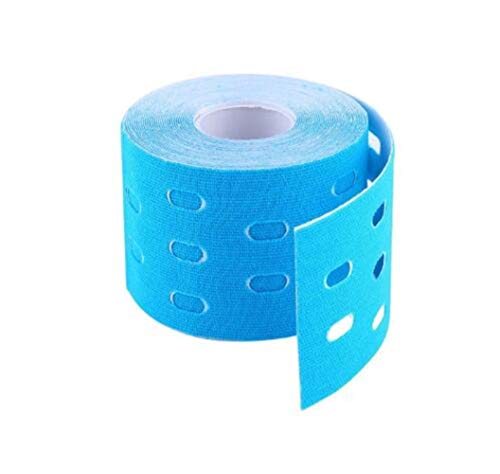 Kindmax Agujero Kinesiología Cinta elástica médico del Deporte atlético de la Cinta for la cepa Soporte Muscular Lesiones Alivio del Dolor, de 5 cm x 5 m Rollo 