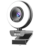 YZNCAM Ultra HD 4K Webcam,Dual Noise-Canceling Mic,AI Auto Focus,8 Megapixel,Built-in Privacy Cover and Adjustable Light,Plug and Play Webcam for Laptop, Video Camera for Video Calls, Live Streaming