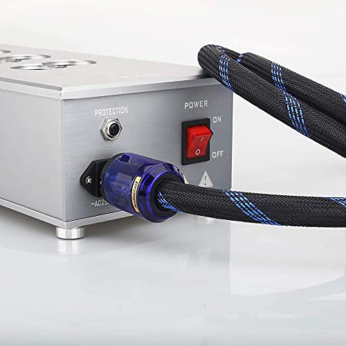 Audiocrast Hifi Power Cable, High End Braided Sleeve Amplifier Power Cord, Audiophile Ac Power Wire With Us Plug+Iec320 C13 Connector (6.6Ft/2M) #TOP1