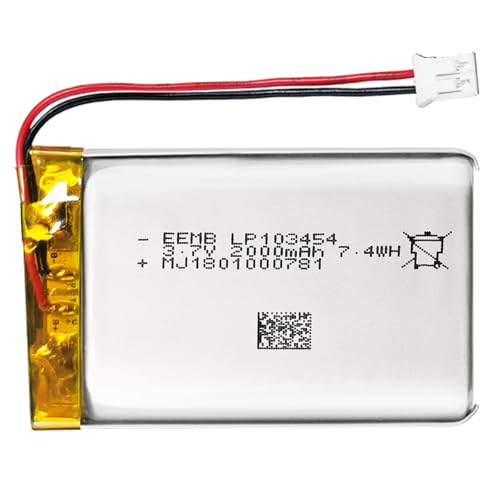 EEMB 3.7V 103454 2000mAh Lipo Battery Rechargeable JST 2.0mm 1-Pack