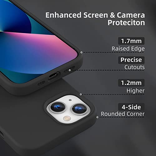 Image of MIDOS Back Cover Compatable with iPhone 13 Back Cover Liquid Silicone Full Protection Shock Proof Back Cover for iPhone 13 (Black)