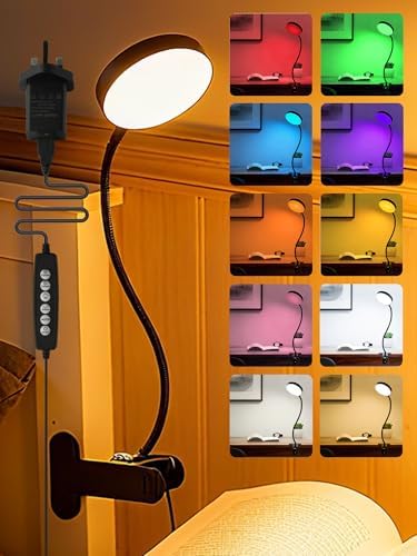 Desk Lamp,10 Colors RGB&Warm White Desk Light,10 Brightness Dimma...