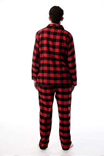 #followme Men’s Plaid Button Front Flannel Pajamas Set - Long Sleeve Long Pant3