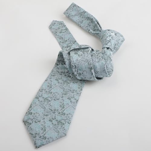 Image of Alizeal Mens 3.15'' Light Color Rustic Tie Handkerchief | with Flower Printed Handkerchief for Wedding Business Daily Wear
