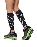 2XU Compression Calf Guards, Black/Black, Large