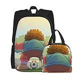 Waschanleitung: Die Rucksack-Handwäsche wird empfohlen. Die Lunch-Tasche wird von Hand waschen, nicht in der Maschine waschen, nicht bügeln, nicht bleichen, langlebig.