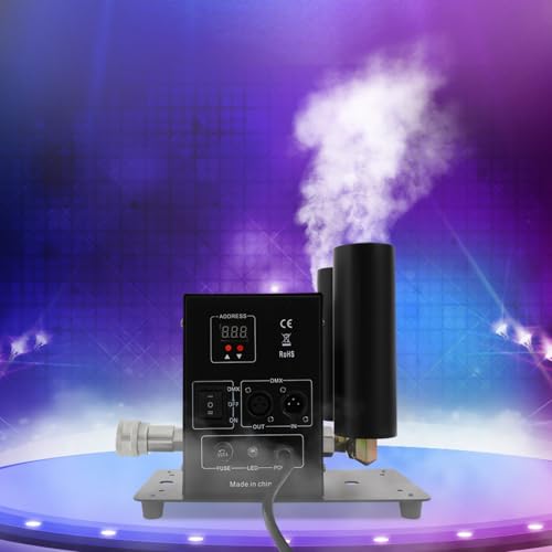 Máquina de humo CO2, máquina de columna de aire CO2 con doble boquilla y rociado multiángulo, cañón CO2 con controlador DMX512 para efectos de humo en espectáculos de Halloween y escenario miniatura 1