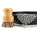 GAINWELL Stainless Steel Chainmail Scrubber Set Cast Iron Cleaner 4in with Wood Scrub Cleaning Brushes