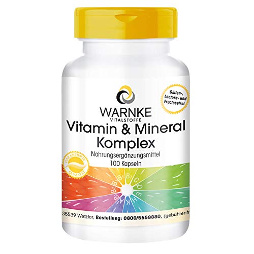 Vitaminas e minerais - Multivitamínico com 18 substâncias bioativas - altamente doseadas - 100 cápsulas