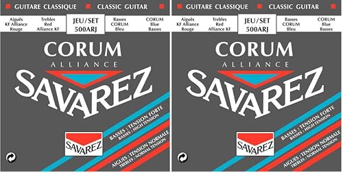 Savarez 500ARJ Jeux de cordes pour Guitare classique Rouge/Bleu (Lot de 2)