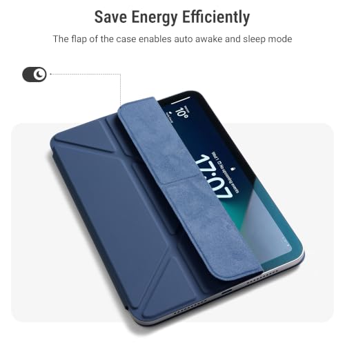 Image of DailyObjects Pleat Y-Fold Magnetic Case for iPad Air 11-Inch (M3, 2025 / M2, 2024) / iPad Air 10.9-Inch (5th Gen, 2022 / 4th Gen, 2020) / iPad Pro 11-Inch (1st Gen, 2018) - Atlantic Blue