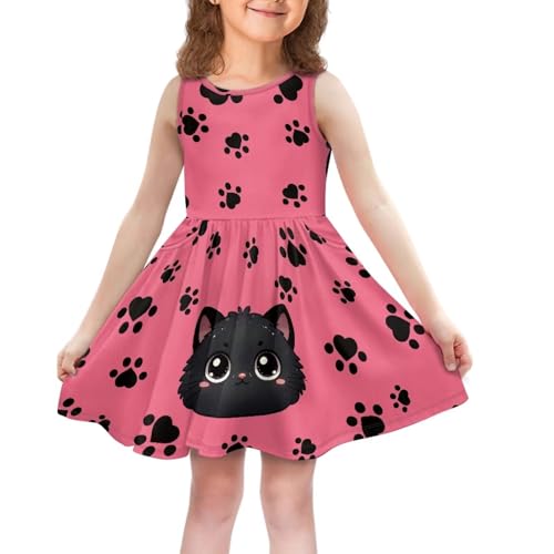 Girls Summer Dress Sleeveless Midi Dresses Cute A-Line Dresses for Teen Girls 2-14 Years Old2