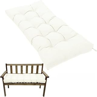 Waterproof Indoor/Outdoor Bench Cushion, Garden Loveseat Cushion, Swing Seat Cushion,Thicken Patio Bench Soft Rocking Chairs Pad for Garden Furniture Patio Loveseat Bench (Off-White, 39.3x19.6in)