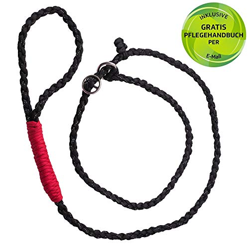 Golden Pets Paracord Retrieverleine I Zugstopp I 1,7m I reflektierend, extrem leicht & robust I integrierter Halsung I geflochtene hochwertige Trainingsleine I + Gratis E-Book