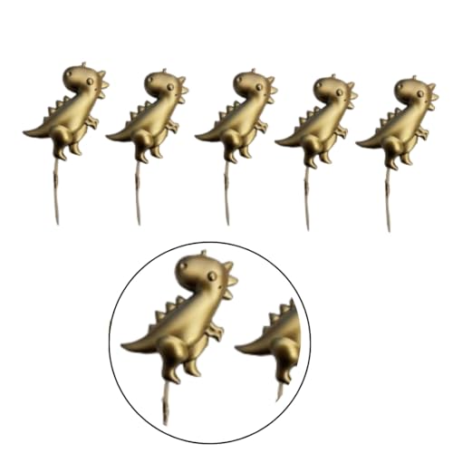 Image of Wanna Party Golden Dinosaur Candles, Dinosaur Candles for Jurassic Theme Kid's Birthday, Birthday Cake Decoration Supplies, Pack of 4