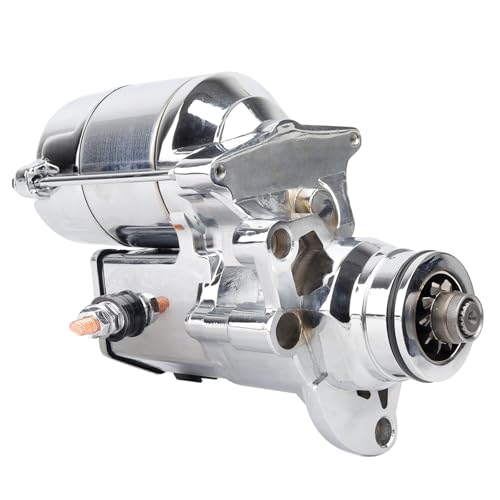 Image of Ezexpreze Chrome 18905N Starter Replacement New for 2006-2014 Road King Heritage Softail Dyna FLHR FLHRC FLHRS FLHT FLHX FLSTC, 31618-06 31619-06A 428000-3490 3491 410-52175 SHD0013 41052175