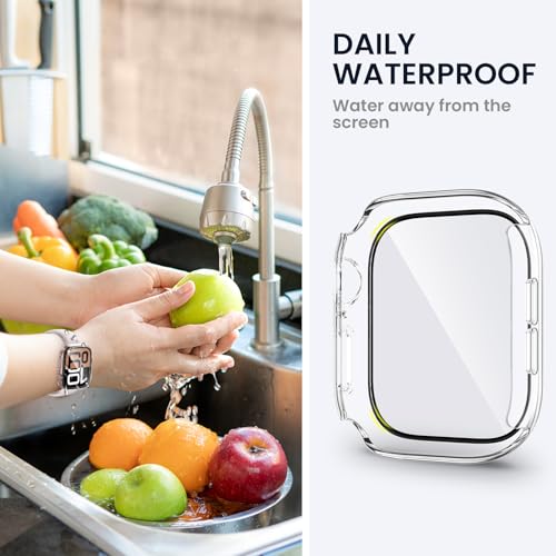 Image of Tensea For Waterproof Apple Watch Screen Protector Case Series 10 42mm Accessories, iWatch Protective Case PC Face Cover Built-in Tempered Glass Film, Sweatproof Bumper for Men and Women, 42
