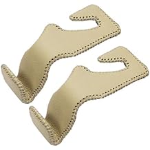 VCOROS Purse Hook for Car Leather & Stainless Universal Universal Car Vehicle Back Seat Headrest Hanger Holder Hooks for Bag Purse Cloth Drink Grocery 2 Pack Khaki 2#