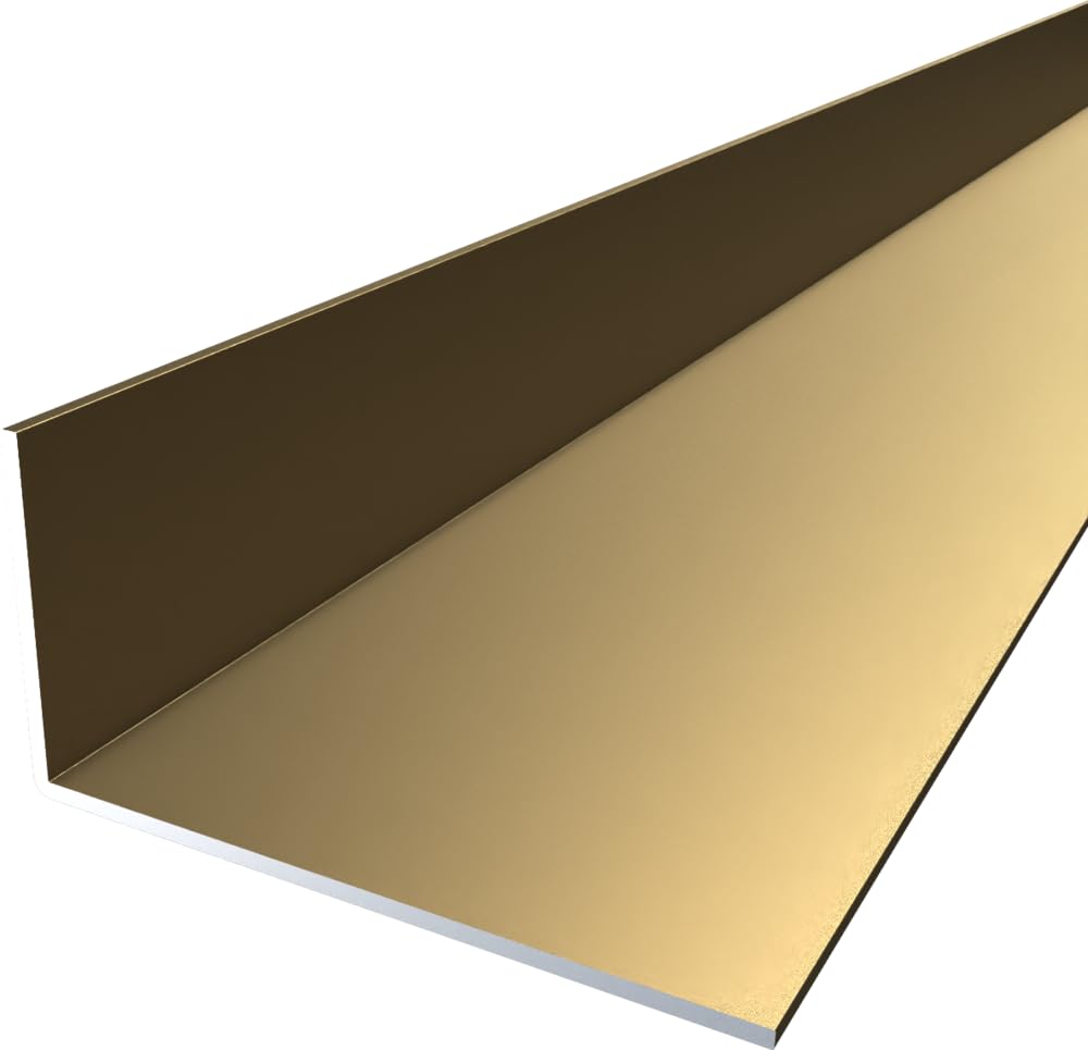 FaiX3.it - Profilo angolare ad L 80x40x2 mm in alluminio, verniciato oro metallizzato, lunghezza 1000 mm