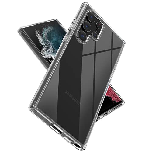 leChivée Coque Samsung Galaxy S22 Ultra Transparente, Anti-Jaune Slim Hard Back Résistant aux Rayures Antichoc Protection Antichoc Souple TPU Bumper Housse de Protection pour Samsung Galaxy S22 Ultra Cover