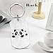 Kisseason Fashion Panda Keychain Panda Gift Lover Key chain Fans Dog Tag Stuff Inspiratinal Gift for Women Men