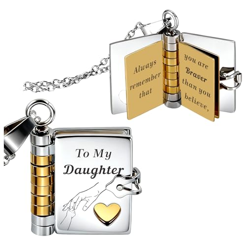 Aeonovs College Dorm Essentials for Girls Daughter Book Necklace Back to School College Gift for Girls Adult Daughter Wedding Bridal Shower Gifts from Mom Jewelry Necklace for Adult Women